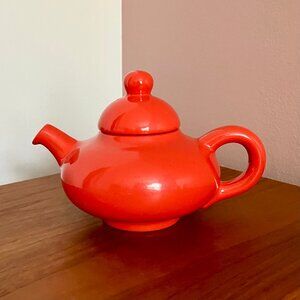 Vintage 1970's Flowerdale Tea Beauceware Small Red Teapot Canada Hayhoe Tea